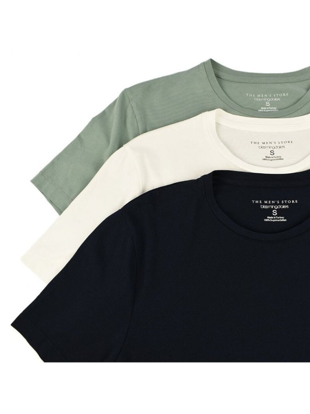 THE MENS STORE Lot of 3 Supima Cotton Short Sleeve Crew Neck T Shirts SMALL NWT